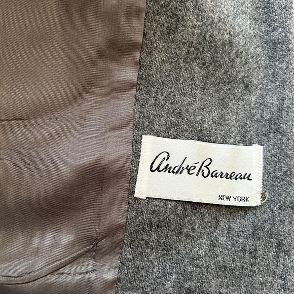 Vintage Andre Barreau Wool Blazer 10 Gray Jacket Coat Academia Office 60s 70s - Picture 6 of 7